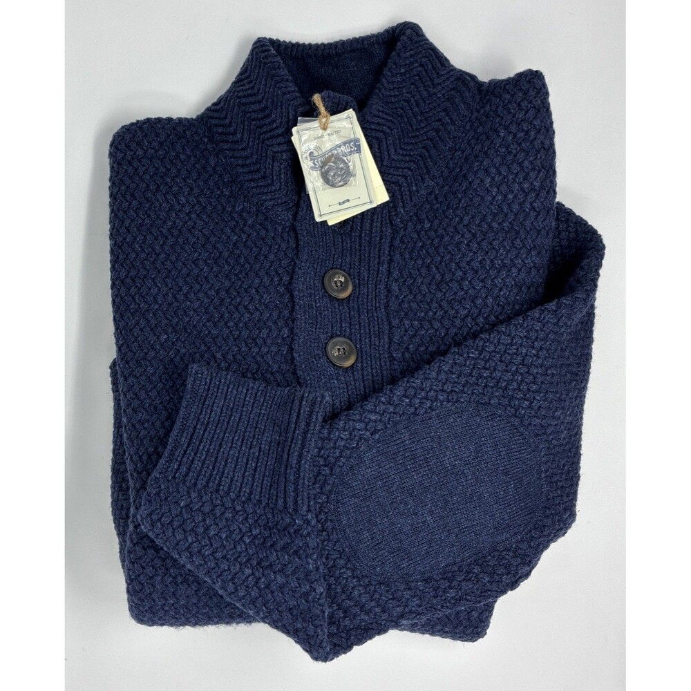 NWT Shott Bros NYC, Handcrafted Knit Sweater, Men Size 2XL, Navy